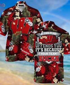 Wisconsin Badgers Summer Hawaiian Shirts, With Tropical Patterns for Fans