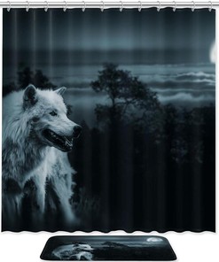 Wolf Animal Waterproof Shower Curtain for Bathroom Decor