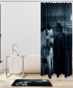 Wolf Animal Waterproof Shower Curtain for Bathroom Decor