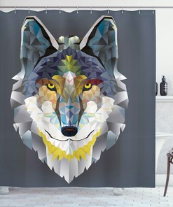 Wolf Coyote Portrait Art Shower Curtain for Bathroom Decor - Animal Print