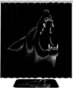 Wolf Fangs Waterproof Shower Curtain for Unique Bathroom Decor