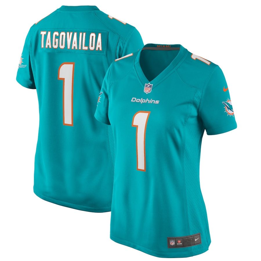Woman Dolphins Tua Tagovailoa Aqua 2020 Nfl Draft First Round Pick Game Jersey Gifts For Fans