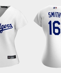 Women Los Angeles Dodgers #16 Will Smith White Stitched Jersey - Run Small