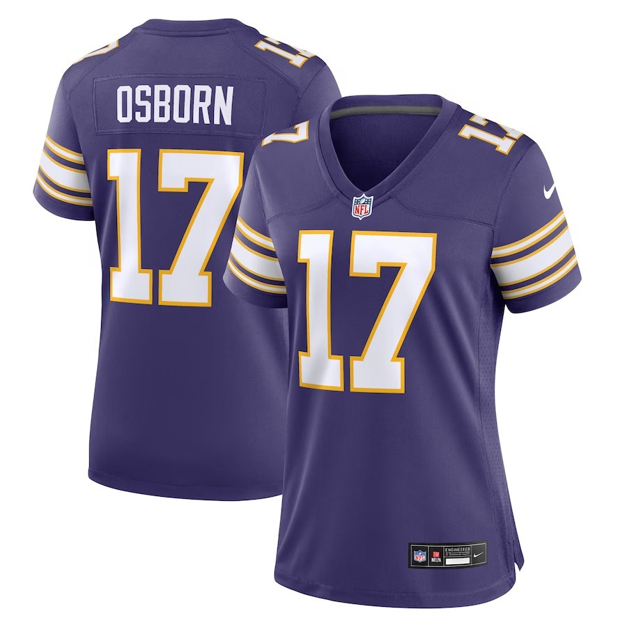 Women Minnesota Vikings #17 Kj Osborn Classic Player Game Jersey - Purple