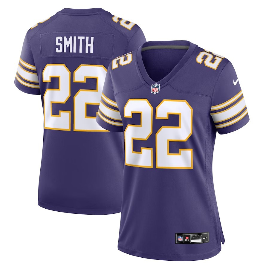 Women Minnesota Vikings #22 Harrison Smith Classic Player Game Jersey - Purple