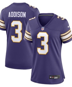 Women Minnesota Vikings #3 Jordan Addison Classic Player Game Jersey - Purple
