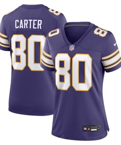 Women Minnesota Vikings #80 Chris Carter Classic Retired Player Game Jersey - Purple