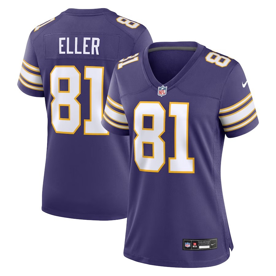 Women Minnesota Vikings #81 Carl Eller Classic Retired Player Jersey - Purple