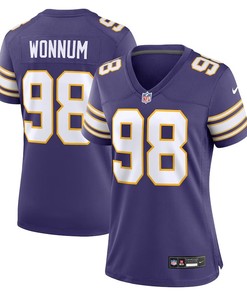 Women Minnesota Vikings #98 Dj Wonnum Classic Player Game Jersey - Purple