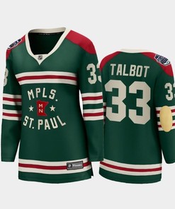 Women Minnesota Wild Cam Talbot 33 2022 Winter Classic State Of Hockey Jersey Green Jersey