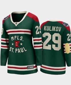 Women Minnesota Wild Dmitry Kulikov 29 2022 Winter Classic State Of Hockey Jersey Green Jersey