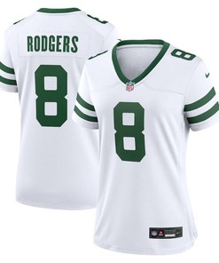 Women New York Jets #8 Aaron Rodgers Legacy Player Game Jersey - White