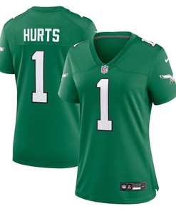 Women Philadelphia Eagles #1 Jalen Hurts Alternate Game Player Jersey - Kelly Green