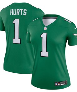 Women Philadelphia Eagles #1 Jalen Hurts Alternate Legend Player Jersey - Kelly Green