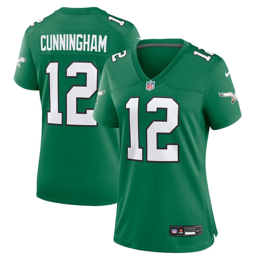 Women Philadelphia Eagles #12 Randall Cunningham Alternate Game Jersey - Kelly Green