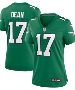 Women Philadelphia Eagles #17 Nakobe Dean Alternate Game Jersey - Kelly Green