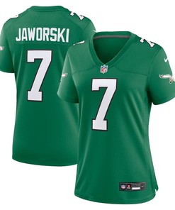 Women Philadelphia Eagles #7 Ron Jaworski Alternate Game Jersey - Kelly Green