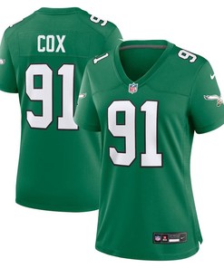 Women Philadelphia Eagles #91 Fletcher Cox Alternate Game Jersey - Kelly Green