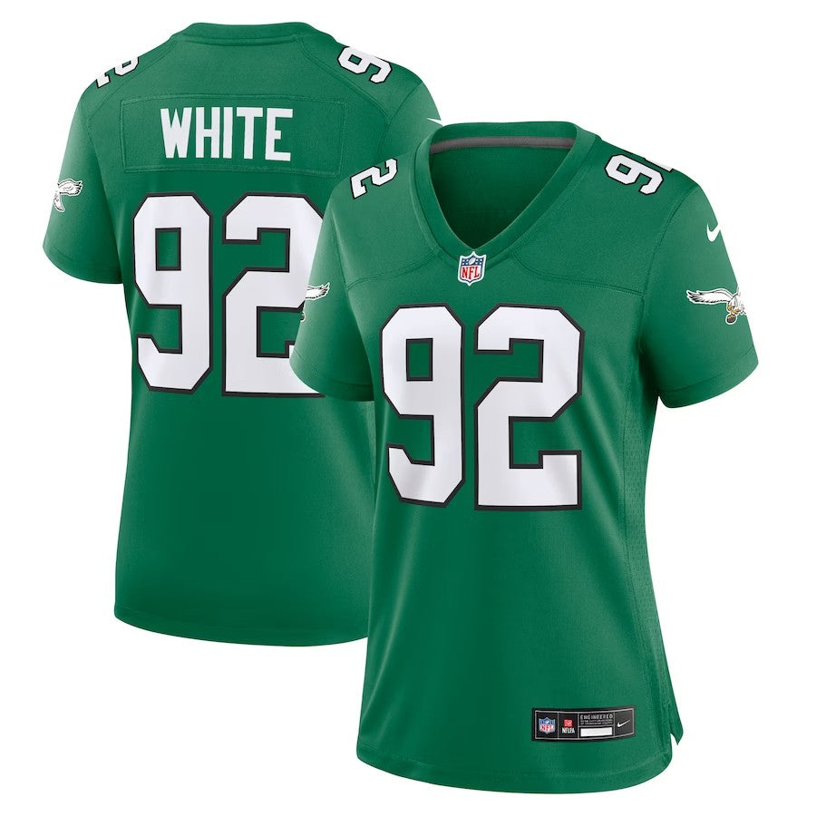 Women Philadelphia Eagles #92 Reggie White Alternate Game Jersey - Kelly Green