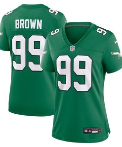 Women Philadelphia Eagles #99 Jerome Brown Alternate Game Jersey - Kelly Green