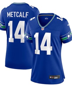 Women Seattle Seahawks #14 Dk Metcalf Throwback Player Game Jersey - Royal