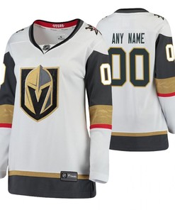 Women Vegas Golden Knights Custom 00 Breakaway Away White Jersey Jersey