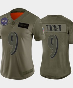 Womens Baltimore Ravens Justin Tucker Camo 2019 Salute To Service Limited Jersey