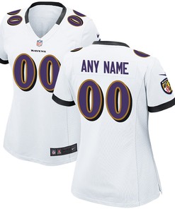 Womens Baltimore Ravens Nike White Custom Jersey
