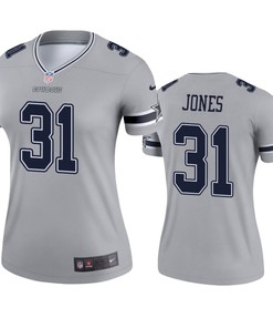 Womens Dallas Cowboys Byron Jones Silver Inverted Legend Jersey