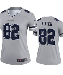 Womens Dallas Cowboys Jason Witten Silver Inverted Legend Jersey
