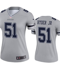 Womens Dallas Cowboys Kerry Hyder Jr Silver Inverted Legend Jersey