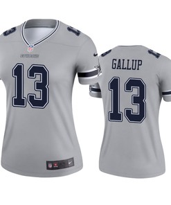 Womens Dallas Cowboys Michael Gallup Silver Inverted Legend Jersey