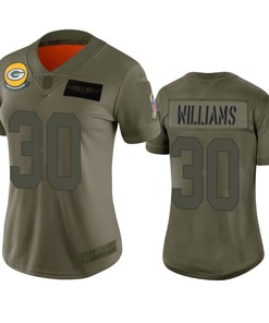 Womens Green Bay Packers Jamaal Williams Camo 2019 Salute To Service Limited Jersey