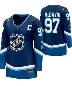 Women's Jersey Edmonton Oilers Connor McDavid 97 2022 All-Star Blue Western Jersey