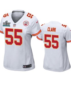 Womens Kansas City Chiefs Frank Clark White Super Bowl Liv Game Jersey