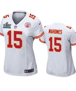Womens Kansas City Chiefs Patrick Mahomes White Super Bowl Liv Game Jersey