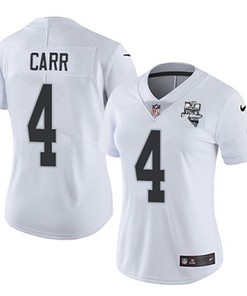 Womens Las Vegas Raiders White #4 Derek Carr 2020 Inaugural Season Vapor Untouchable Limited Stitched Jerseyrun Small