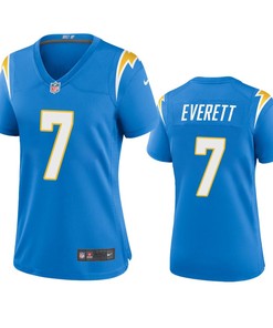 Women's Los Angeles Chargers Gerald Everett 7 Powder Blue Game Jersey