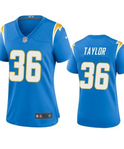 Women's Los Angeles Chargers Ja'Sir Taylor 36 Powder Blue Game Jersey