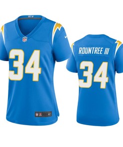 Women's Los Angeles Chargers Larry Rountree III 34 Powder Blue Game Jersey