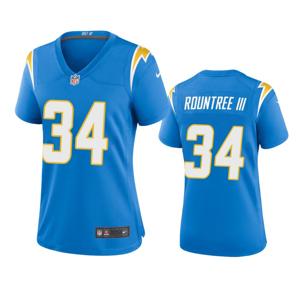 Women's Los Angeles Chargers Larry Rountree III 34 Powder Blue Game Jersey
