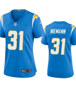 Women's Los Angeles Chargers Nick Niemann 31 Powder Blue Game Jersey