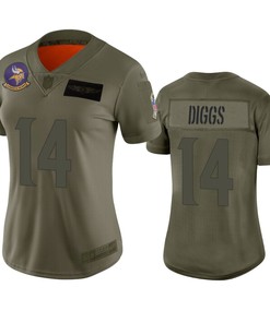 Womens Minnesota Vikings Stefon Diggs Camo 2019 Salute To Service Limited Jersey