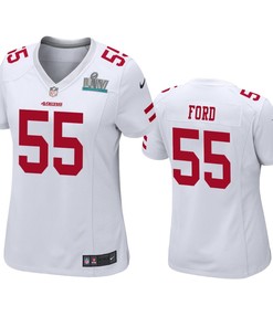 Womens San Francisco 49ers Dee Ford White Super Bowl Liv Game Jersey
