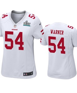 Womens San Francisco 49ers Fred Warner White Super Bowl Liv Game Jersey
