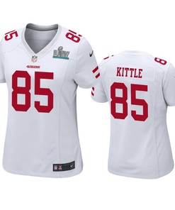 Womens San Francisco 49ers George Kittle White Super Bowl Liv Game Jersey