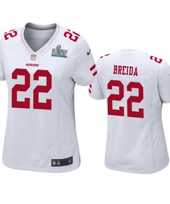 Womens San Francisco 49ers Matt Breida White Super Bowl Liv Game Jersey