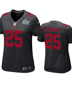 Womens San Francisco 49ers Richard Sherman Black Super Bowl Liv Game Jersey