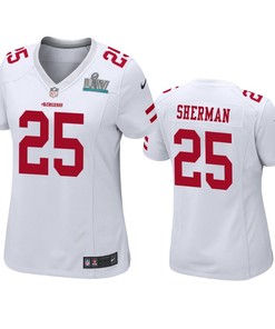 Womens San Francisco 49ers Richard Sherman White Super Bowl Liv Game Jersey