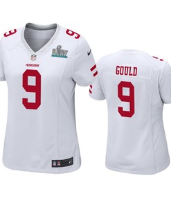 Womens San Francisco 49ers Robbie Gould White Super Bowl Liv Game Jersey